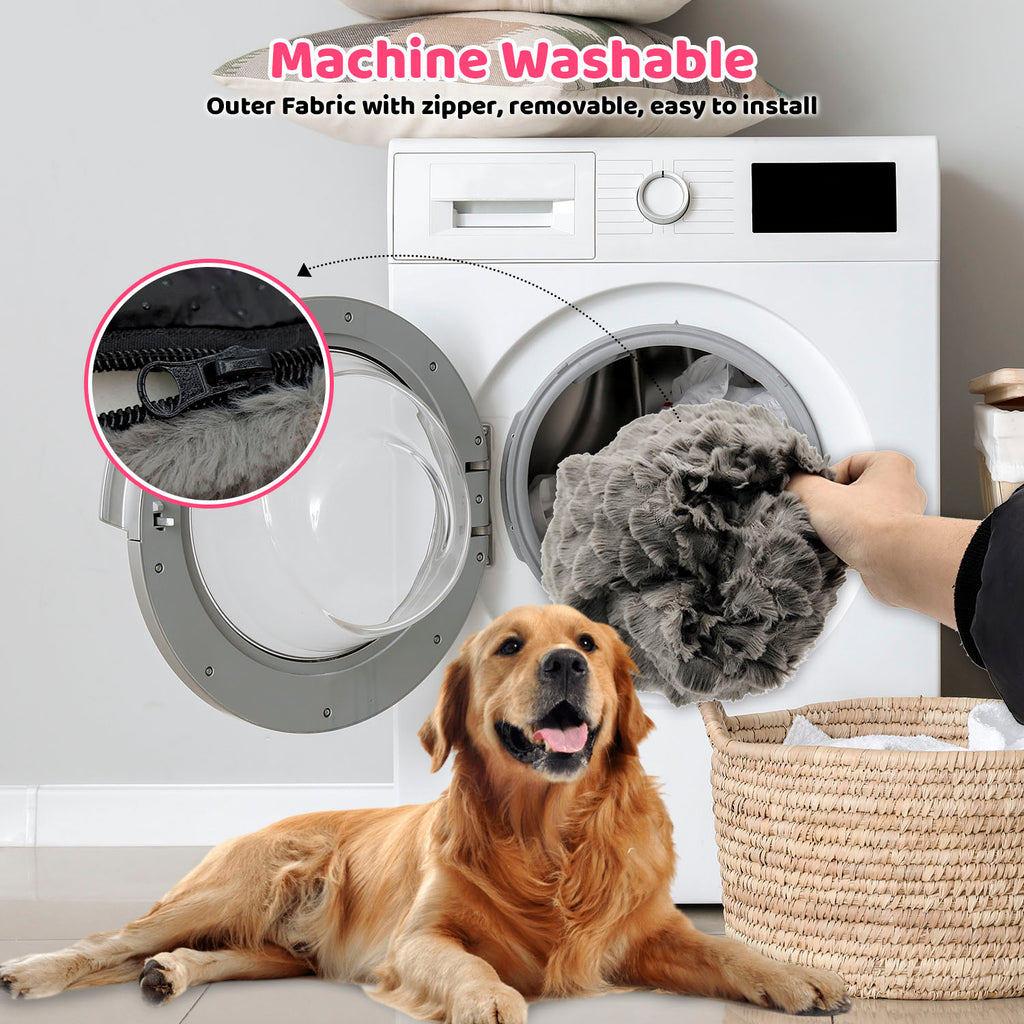 Premium Plush Dog Bed With Removable Washable Cover - All-Season Anti-Slip Pet Mat For Dogs & Cats, Indoor Outdoor Use In Crate, Kennel & Home - Ultra Soft Warmth For Year-Round Comfort