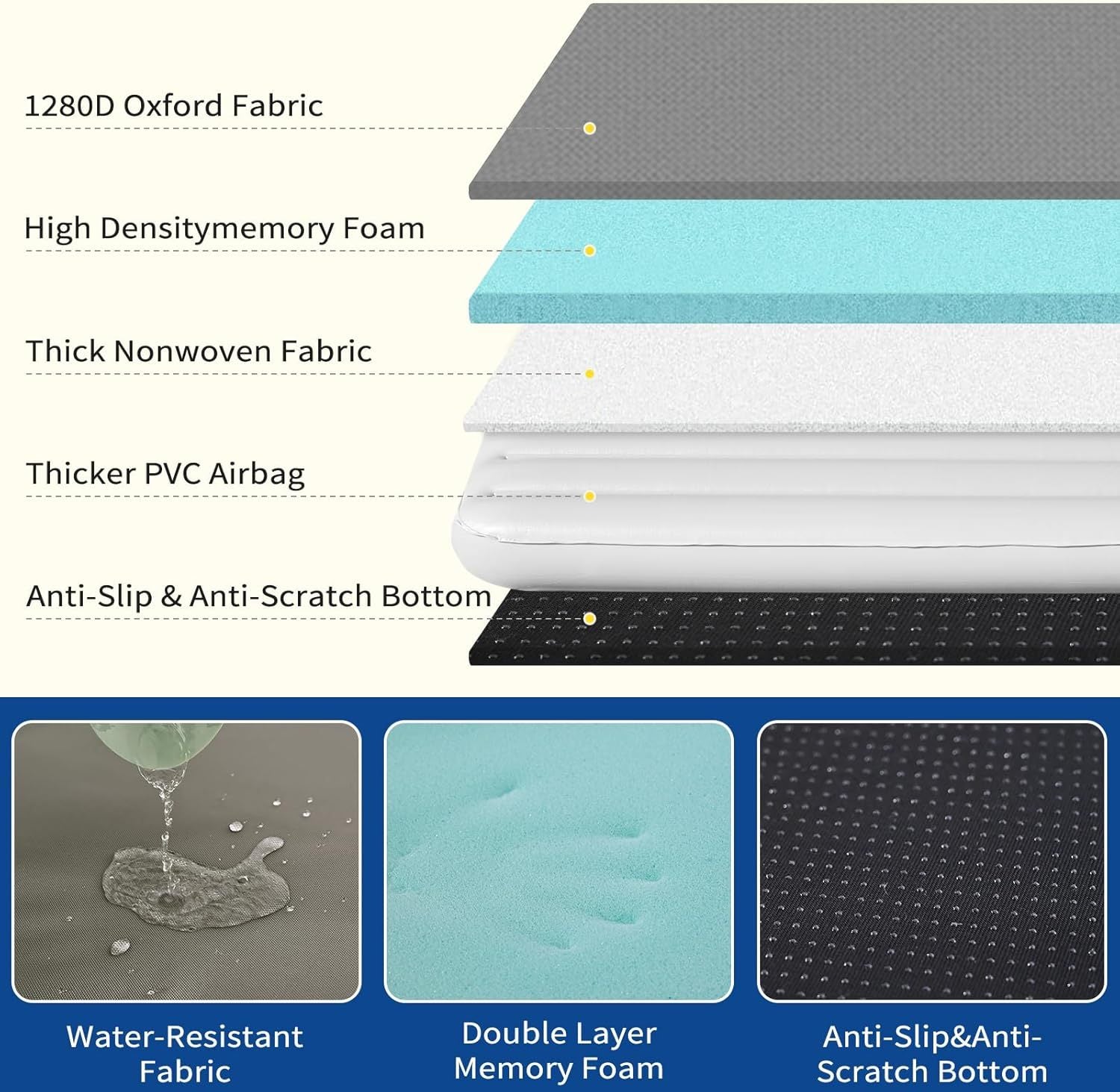 Medium Dog Outdoor Removable And Washable Inflatable Waterproof And Non-slip Dog Bed Summer Pet Travel Mat